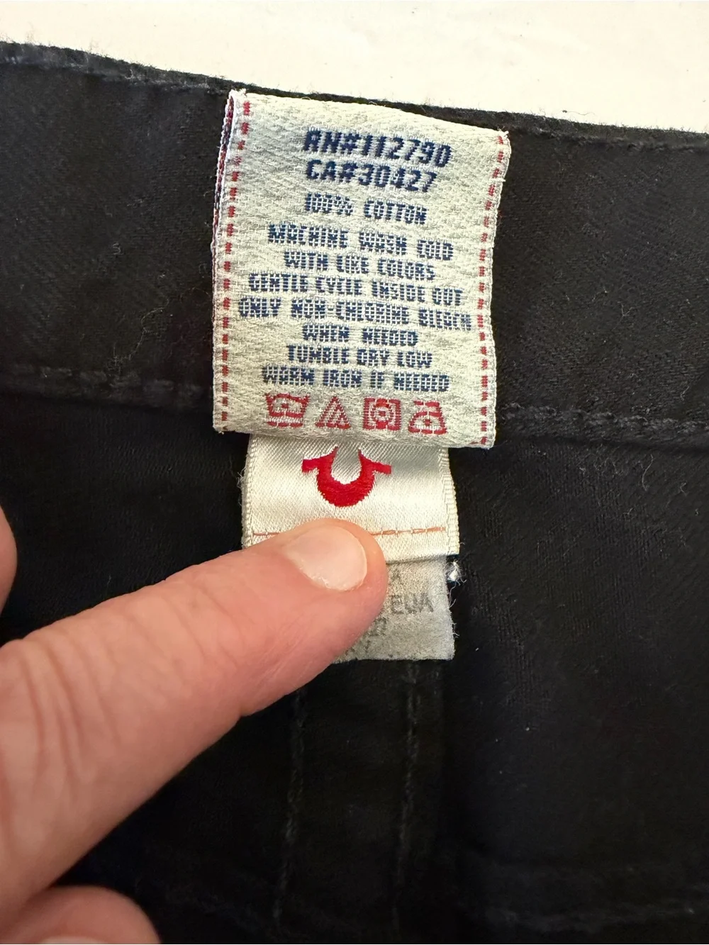 True Religion Men's Ricky Black Straight Jeans flap pockets Sz 33x29 **READ**
